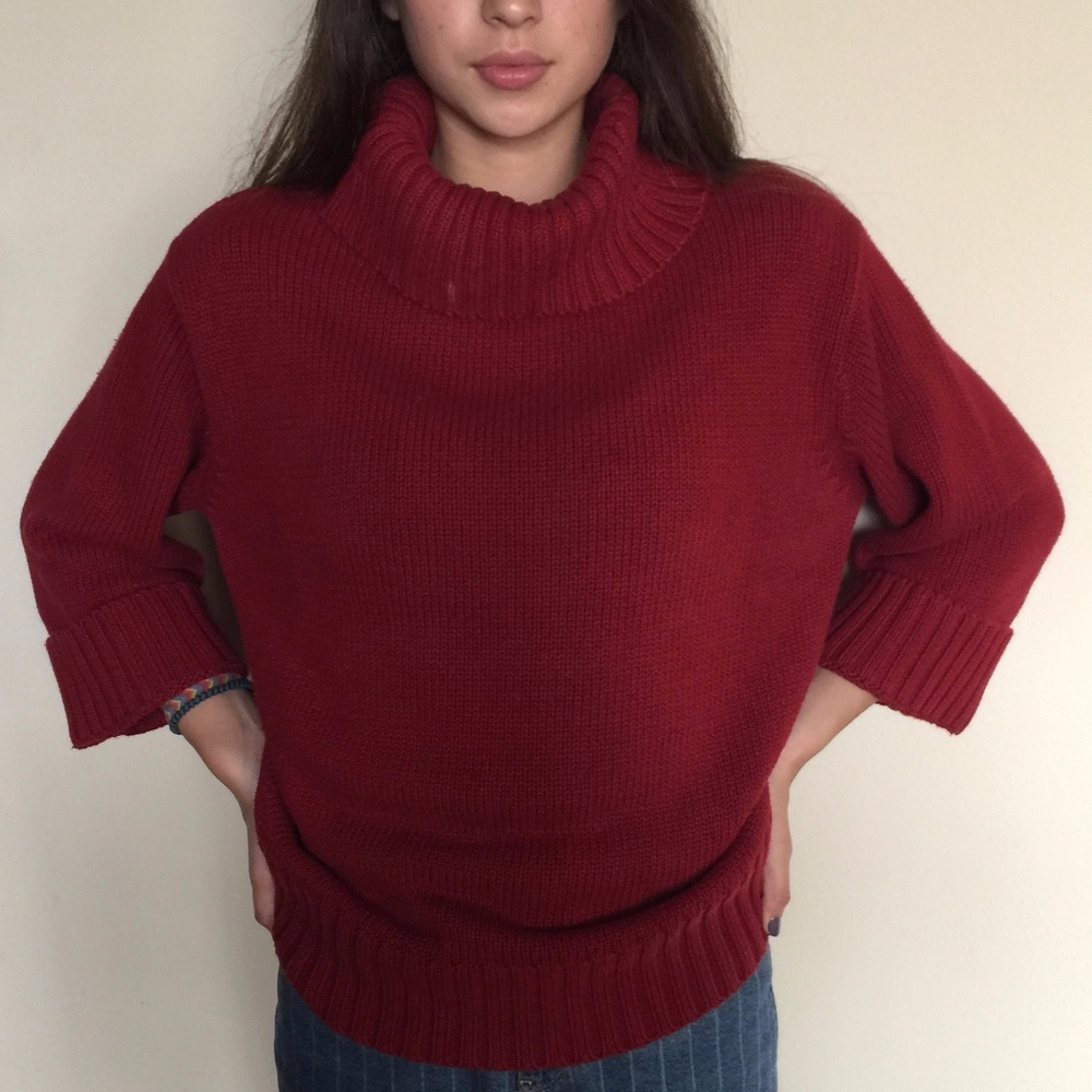 Red Collared Sweater Size Medium